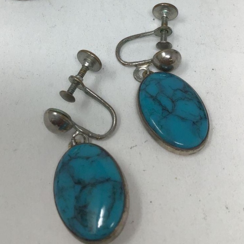 Women’s Turquoise and 925 Sterling Silver Earrings